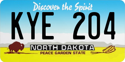 ND license plate KYE204