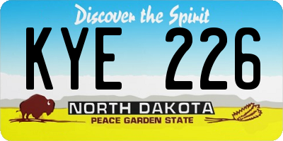 ND license plate KYE226