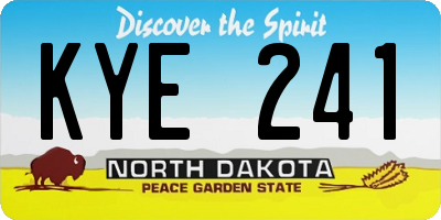 ND license plate KYE241