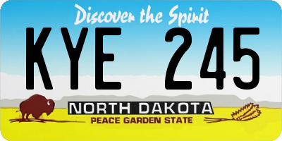 ND license plate KYE245