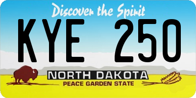 ND license plate KYE250