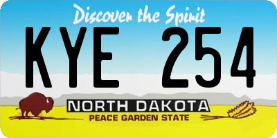ND license plate KYE254