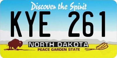 ND license plate KYE261
