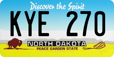 ND license plate KYE270