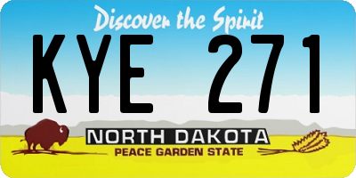 ND license plate KYE271