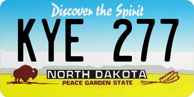 ND license plate KYE277