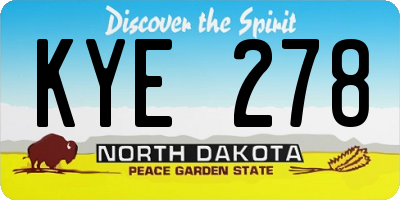 ND license plate KYE278