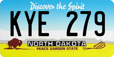 ND license plate KYE279