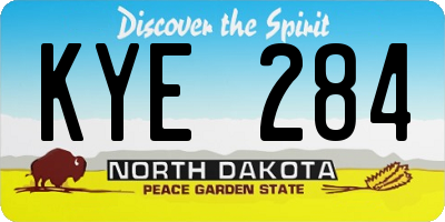 ND license plate KYE284