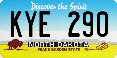 ND license plate KYE290