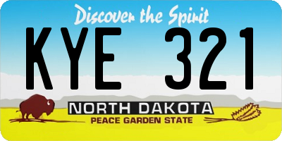 ND license plate KYE321