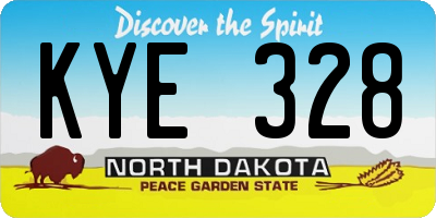 ND license plate KYE328