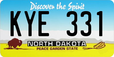 ND license plate KYE331