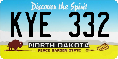 ND license plate KYE332