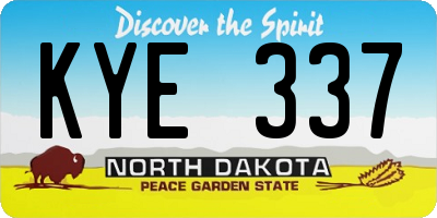 ND license plate KYE337