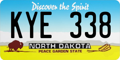 ND license plate KYE338