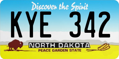 ND license plate KYE342