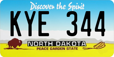 ND license plate KYE344