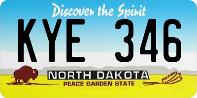 ND license plate KYE346