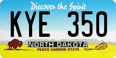 ND license plate KYE350