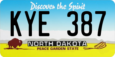 ND license plate KYE387