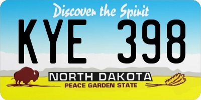 ND license plate KYE398