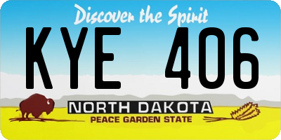 ND license plate KYE406