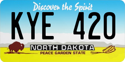 ND license plate KYE420