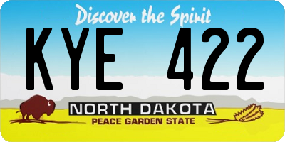 ND license plate KYE422