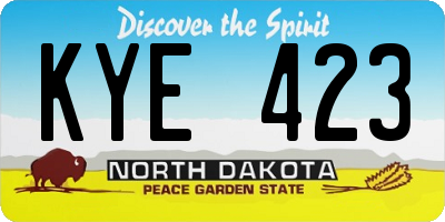ND license plate KYE423