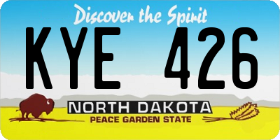 ND license plate KYE426