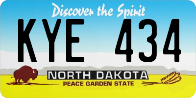 ND license plate KYE434