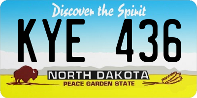 ND license plate KYE436