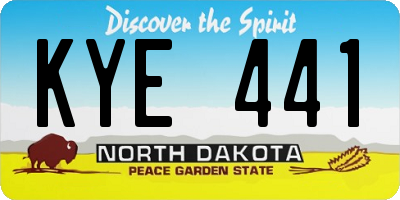 ND license plate KYE441