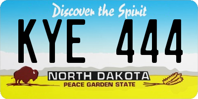 ND license plate KYE444