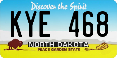ND license plate KYE468