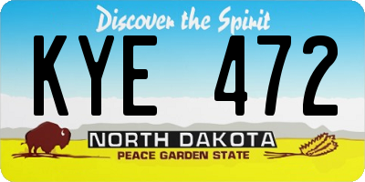 ND license plate KYE472