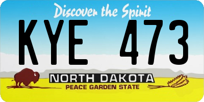 ND license plate KYE473