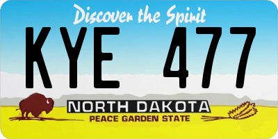 ND license plate KYE477