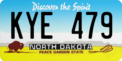 ND license plate KYE479