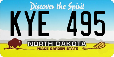 ND license plate KYE495