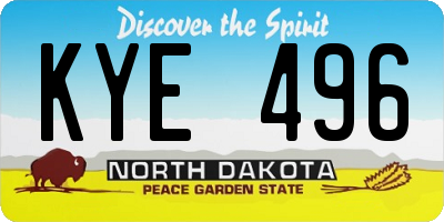 ND license plate KYE496
