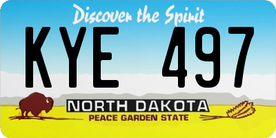 ND license plate KYE497