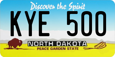 ND license plate KYE500