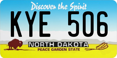 ND license plate KYE506