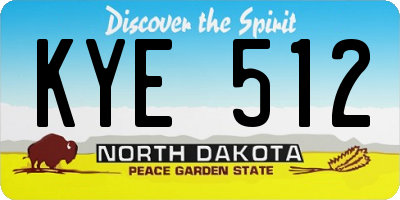 ND license plate KYE512