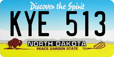 ND license plate KYE513