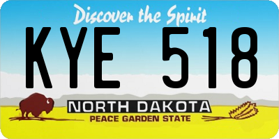 ND license plate KYE518