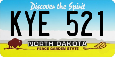 ND license plate KYE521
