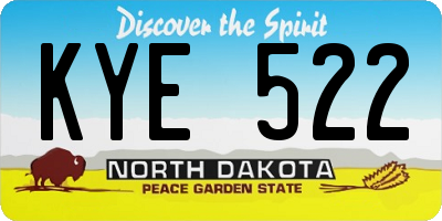 ND license plate KYE522